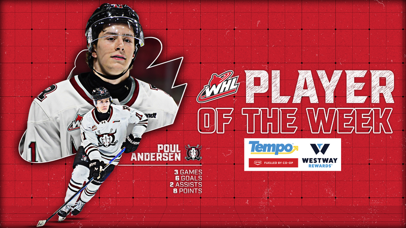 Poul Anderson’s Four-Goal Explosion Earns WHL Player of the Week